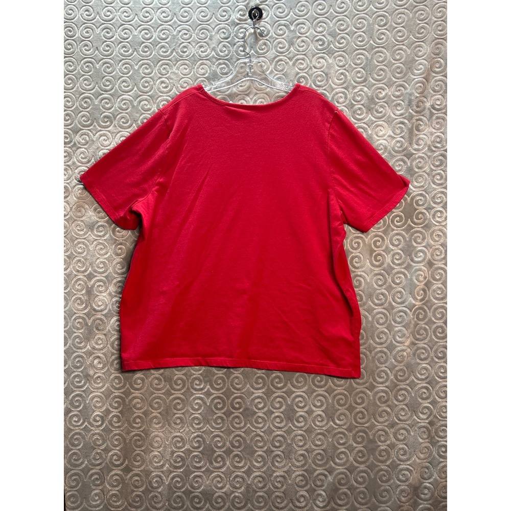 Liz & Me Red Embellished Leaf Print Short Sleeve Top Plus Size‎ 22/24W - Picture 5 of 5